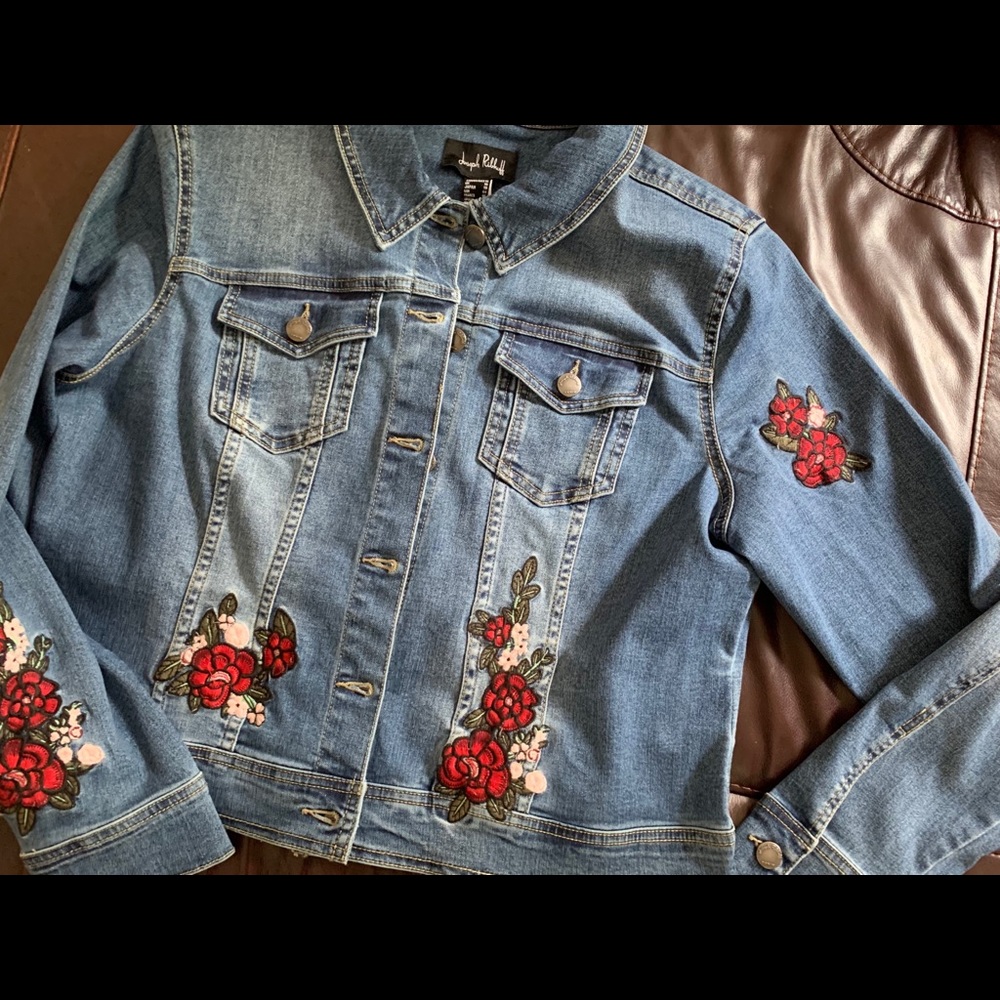NEW Joseph Ribka Embroidered Jean Jacket